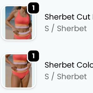 Sherbet Women's Bikini Set - Pink and Orange